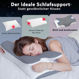 Oreiller orthopédique en mousse à mémoire de forme - Design ergonomique - Forme creuse pour dormeurs sur le côté, le dos et le ventre - Oreillers orthopédiques cervicaux gris Naty Shop