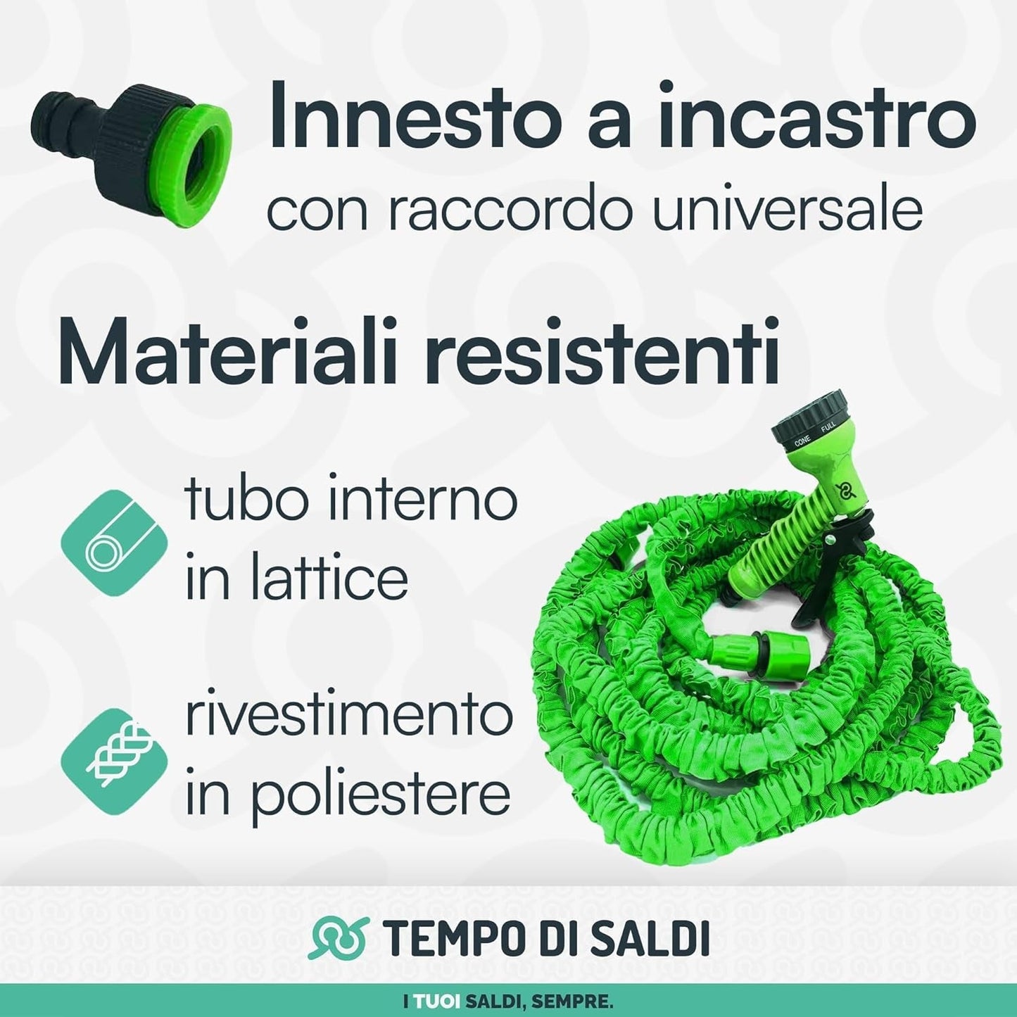 Tuyau d'arrosage extensible de 15 m avec 7 fonctions pour un nettoyage étanche