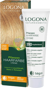LOGONA Natural Cosmetics Plant Hair Color Cream 240 Nougat Brown, Teinture naturelle pour cheveux bruns au henné, crème colorante pour tons bruns, coloration pour cheveux foncés, 150 ml Teinture capillaire Naty Shop 200 Blond cuivré