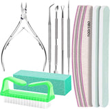FANDAMEI Kit de Manucure, Buffer Für Gelnägel, Nagelfeile 100/180, Nagelfeilen Für Gelnägel, Nagelhautschieber, Buffer Für Gelnägel, Feilen Für Gelnägel, Nagelzange, Nagelfeilen Set, Maniküre & Pedicure Set