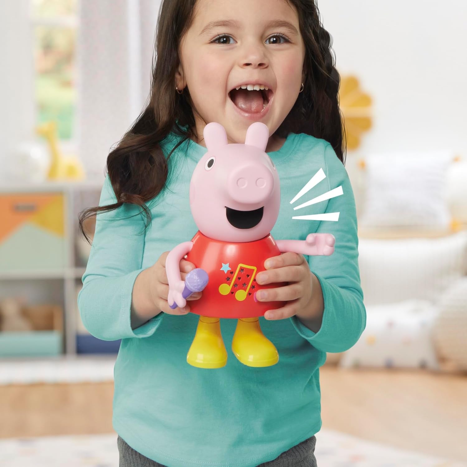 Poupée Peppa Pig, parlant et chantant, rose, 20 cm