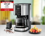 Machine à expresso à filtre Rommelsbacher FKM 1000 - réservoir d'eau de 1,5 litre pour 12 tasses de café, carafe en verre, démarrage différé, fonction maintien au chaud, fonction arôme, porte-filtre amovible 1x4