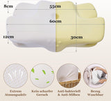 Oreiller cervical Wellsync Oreiller ergonomique Oreiller en mousse à mémoire de forme Oreiller orthopédique pour dormeurs latéraux Dormeurs sur le dos Dormeurs sur le ventre Douleurs au cou Blanc Gris Oreillers orthopédiques cervicaux Naty Shop