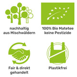 Service à thé Mate Bio ● 3 assortiments de Mate + Mug Mate en acier inoxydable à double paroi + Bombilla + Instructions de préparation (Noir)