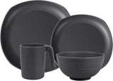 Ensemble de vaisselle en PP | Service de table léger et indestructible de 16 pièces pour enfants et adultes, 4 assiettes, 4 assiettes à dessert, 4 bols, 4 tasses, ensemble combiné pour 4 personnes