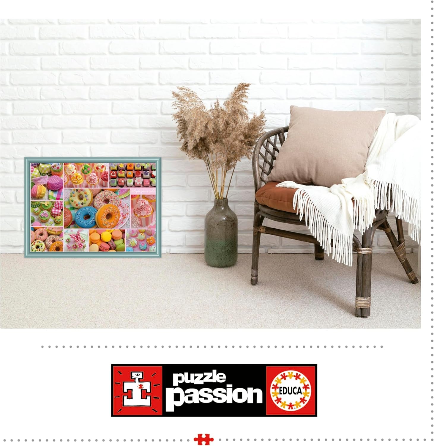 Educa - Puzzle de 500 pièces pour adultes | Collage de bonbons. Dimensions : 48 X 34 cm. Comprend de la colle pour puzzle Fixpuzzle. Depuis 11 ans (19904) Puzzle Naty Shop