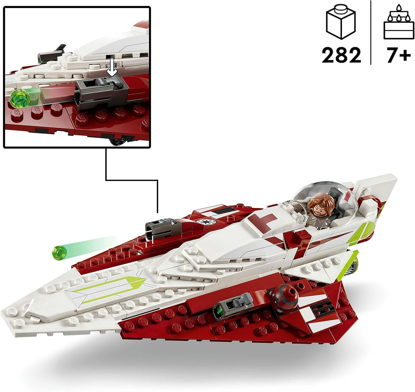 LEGO Star Wars Jedi Starfighter Obi-Wan Kenobi, jouet à construire avec Taun We, figurine de droïde et sabre laser, ensemble Attack of the Clones 75333 Jeux de construction Besuche an LEGO-Store