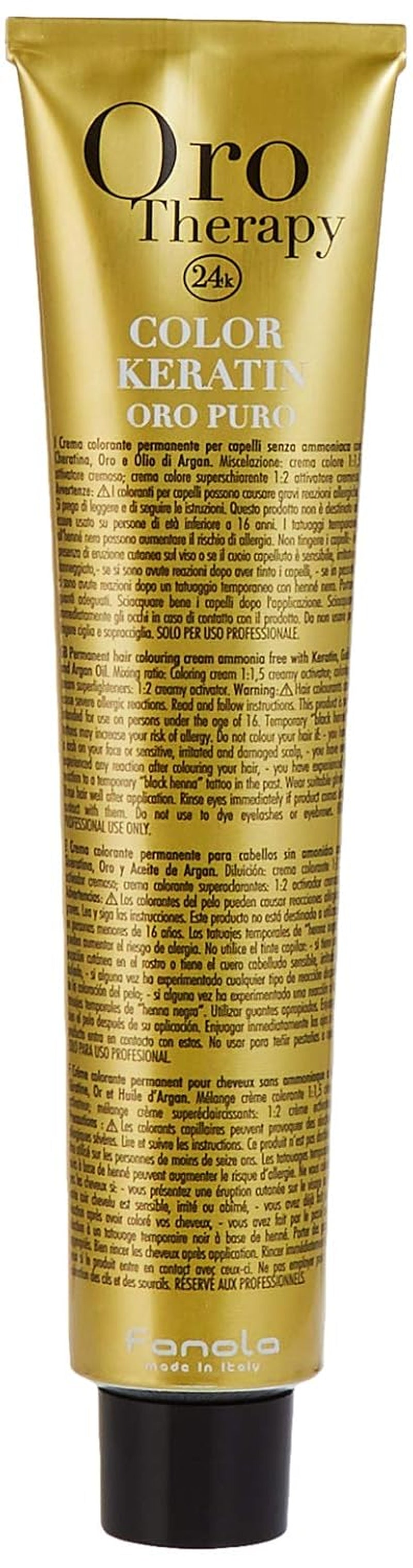 Fanola Oro Therapy Color Keratin 5.0 100 ml Naty Shop Teinture capillaire 8.1 Blond clair cendré