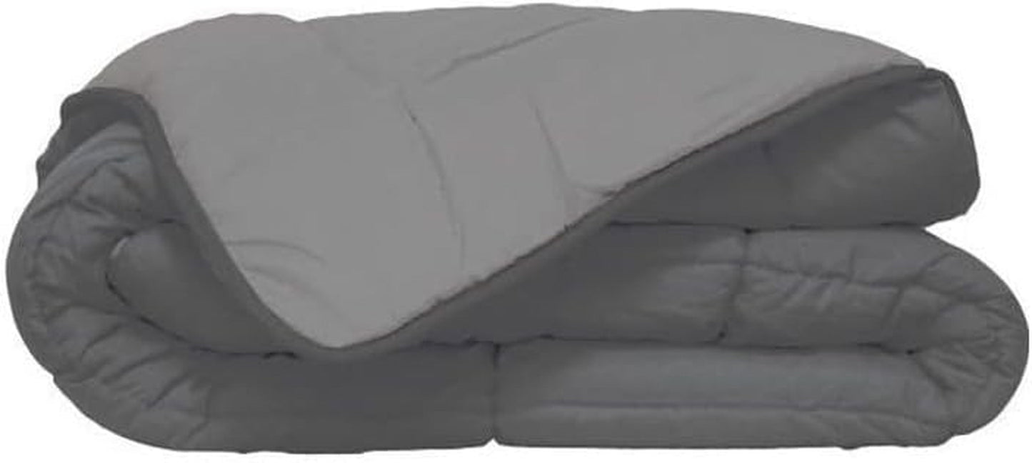 Poyet Motte Calgary Housse de Couette Polyester Acier/Argent, Polyester, Acier/Argent, 220X160X1 Cm Couettes et couettes Naty Shop 260X240X1 cm