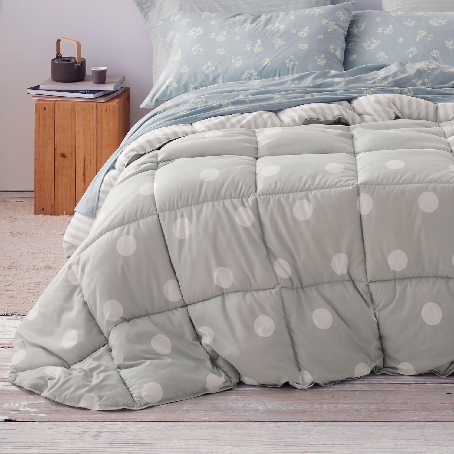 Couette couette synthétique vert menthe Ancho 150 à 160 cm Couettes et couettes Naty Shop