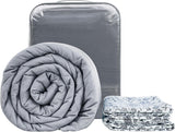 Winthome Couverture lestée avec housse de couette 150 x 205 cm 10,4 kg, couverture lestée confortable, couverture thérapeutique anti-stress, couverture lourde pour un sommeil plus profond et une meilleure récupération, couverture lourde pour lits et couvertures adultes (gris) Besuche den Winthome-Store modèle blanc 130 x 190 cm-6 kg