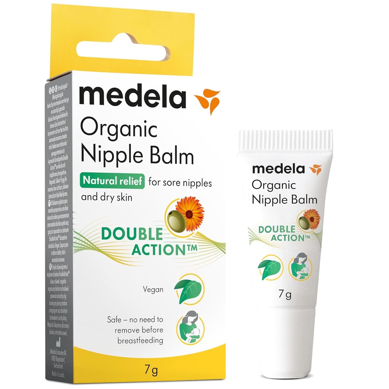 Medela Bio-Brustwarzenbalsm – Beruhigend Und Pflegend Für Stillende Mütter – Hergestellt Aus Naturichen, Sicheren Inhaltsstoffen – Linderung Bei Beanspruchten Brustwarzen – Essentiels du post-partum 40 G Accessoires Alimentation et allaitement Baby Naty Shop Bio Brustwarzencreme 7G