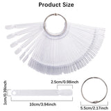 300 bâtonnets d'ongles transparents, dessins d'ongles en forme d'éventail, pointes d'affichage couleur avec 6 anneaux métalliques, plaque d'ongles artificiels pour salon de manucure et pratique du vernis gel pour débutants