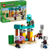 LEGO Minecraft The Illager Desert Patrol Jeu vidéo pour enfants, mini jouet Outpost et trois figurines dont le Pilleur, le Serviteur et le Chevalier Cactus 21267 Ensembles de construction Besuche den LEGO-Store Default Title