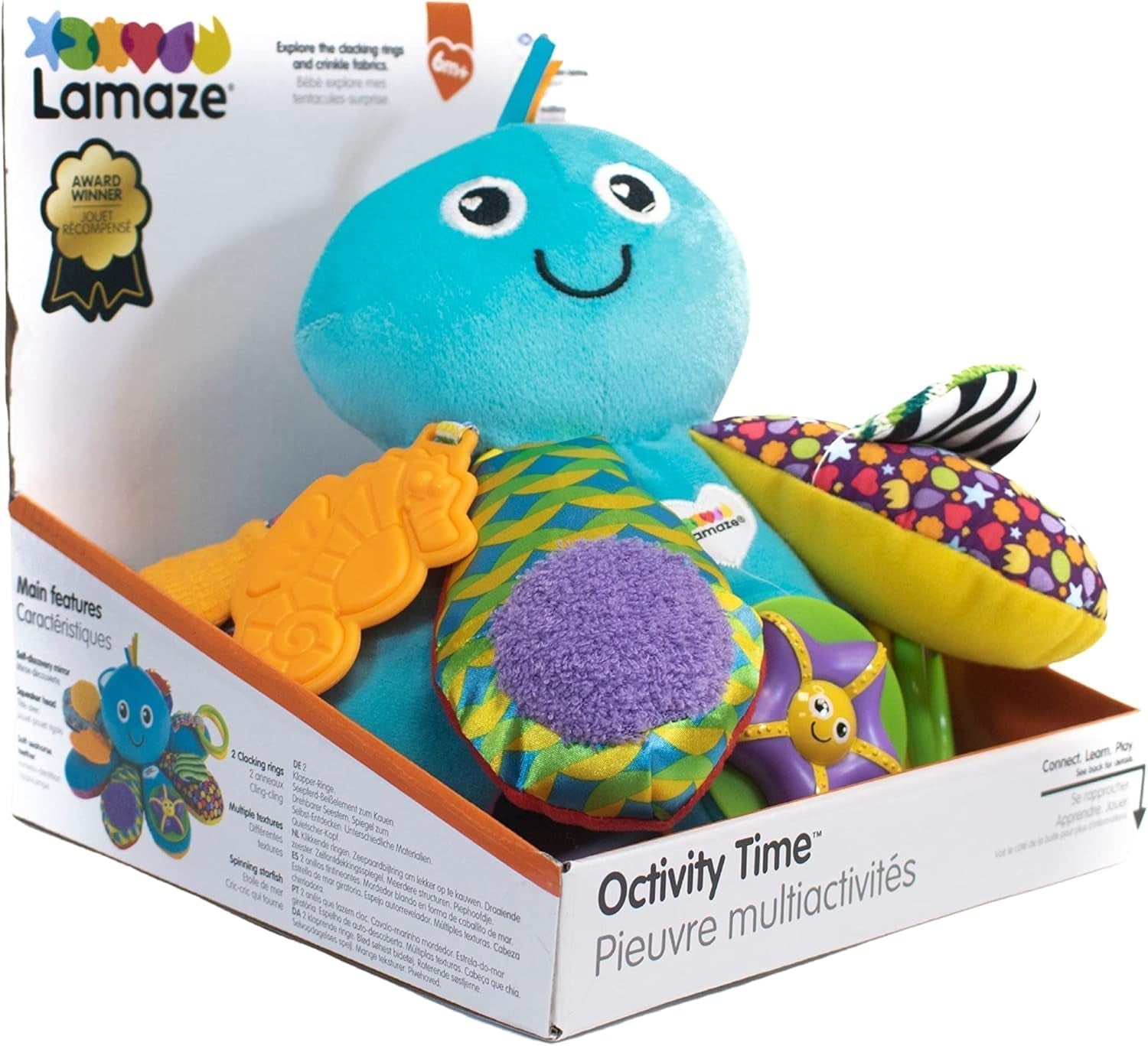 LAMAZE Octivity Time Jouet sensoriel pour bébé, jeu et découverte doux pour bébé, poulpe pour tout-petits à partir de 6 mois, garçons et filles de plus de 1 an Jouets pour bébés Naty Shop