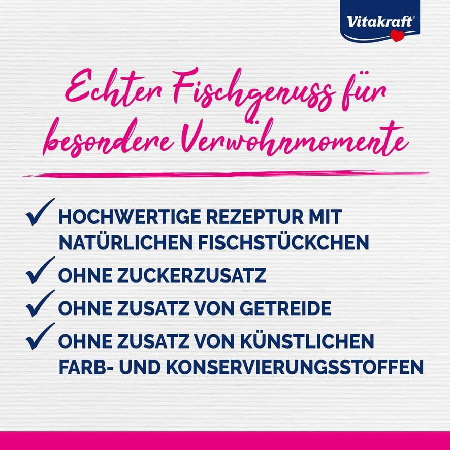 Vitakraft Poésie Délice, Sélection de Poisson, Nassfutter Katze, Katzennassfutter en Sauce, avec Seelachs, mit Kabeljau, ohne Zusatz von Zucker und Getreide (1 paquet avec 6x 85g)