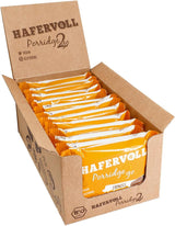 Hafervoll Porridge2go Beurre de cacahuète et noix, 13 barres x 55 g - Snack végétalien, biologique, sans gluten, sans sucre ajouté, avec avoine, dattes et bonbons au quinoa
