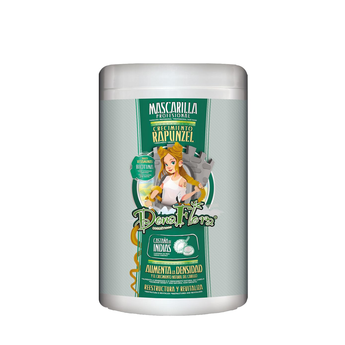 Masque de Croissance Raiponce 1000 ml - Stimule la pousse des cheveux à partir du follicule pileux - Soin fortifiant pour cheveux plus longs et plus épais - Sans sulfate ni parabène Naty Shop Hair Mask Default Title