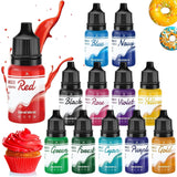 Fettlösliche Lebensmittelfarbe Für Schokolade - 26 Farben Ölbasis Lebensmittelfarben For Fondant, Torten Dekoration, Backen - Flüssige Food Coloring For Kakaobutter, Buttercream, Kuchen - 6Ml Je Naty Shop 10 Ml (12Er Pack)