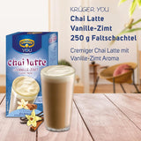 KRÜGER YOU Chai Latte Vanille Cannelle, préparation instantanée pour boissons lactées, aromatisée à la vanille et à la cannelle, 250 g (10 sachets de 25 g)