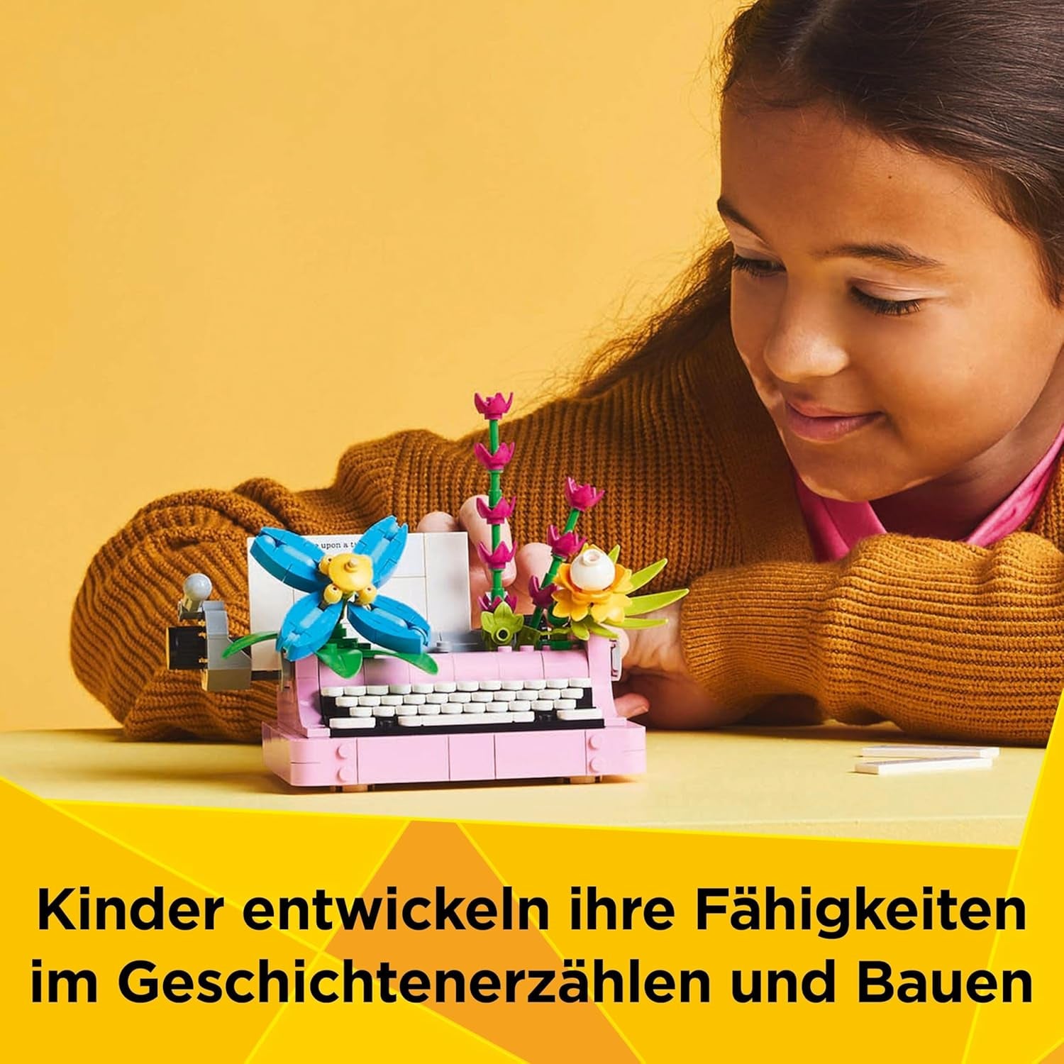 Machine à écrire LEGO Creator 3In1 avec fleurs - jouet transformable en modèle Keytar ou en pot de fleurs avec cahier et stylo - jeu de construction - cadeau pour filles et garçons à partir de 8 ans 31169 Jeux de construction Besuche den LEGO-Store
