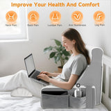 Grand coussin de lecture avec repose-nuque et accoudoirs amovibles, coussin de dossier pour lit, coussin de dos ergonomique avec bras, poche et housse lavable pour lire et regarder la télévision.