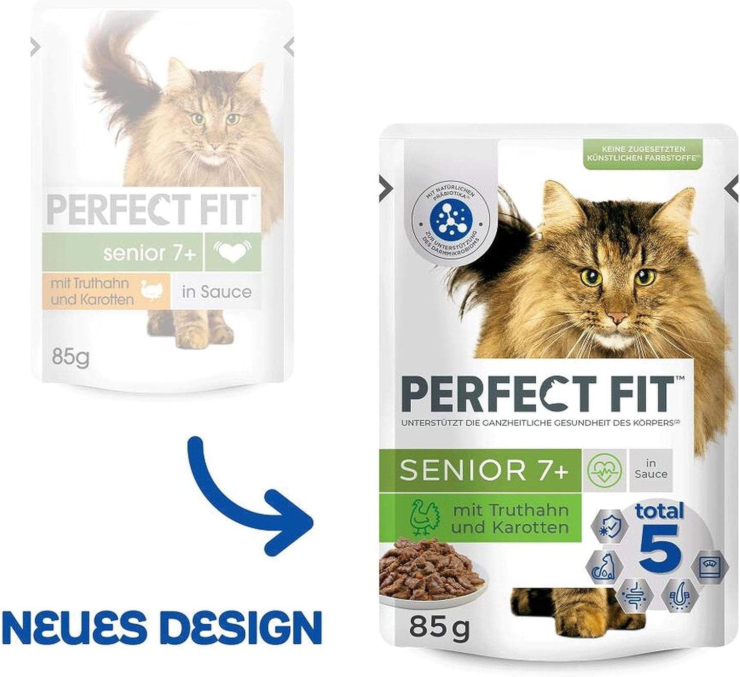 PERFECT FIT™ Sachets de portions pour chat senior avec dinde et carottes, 12 x 85 g