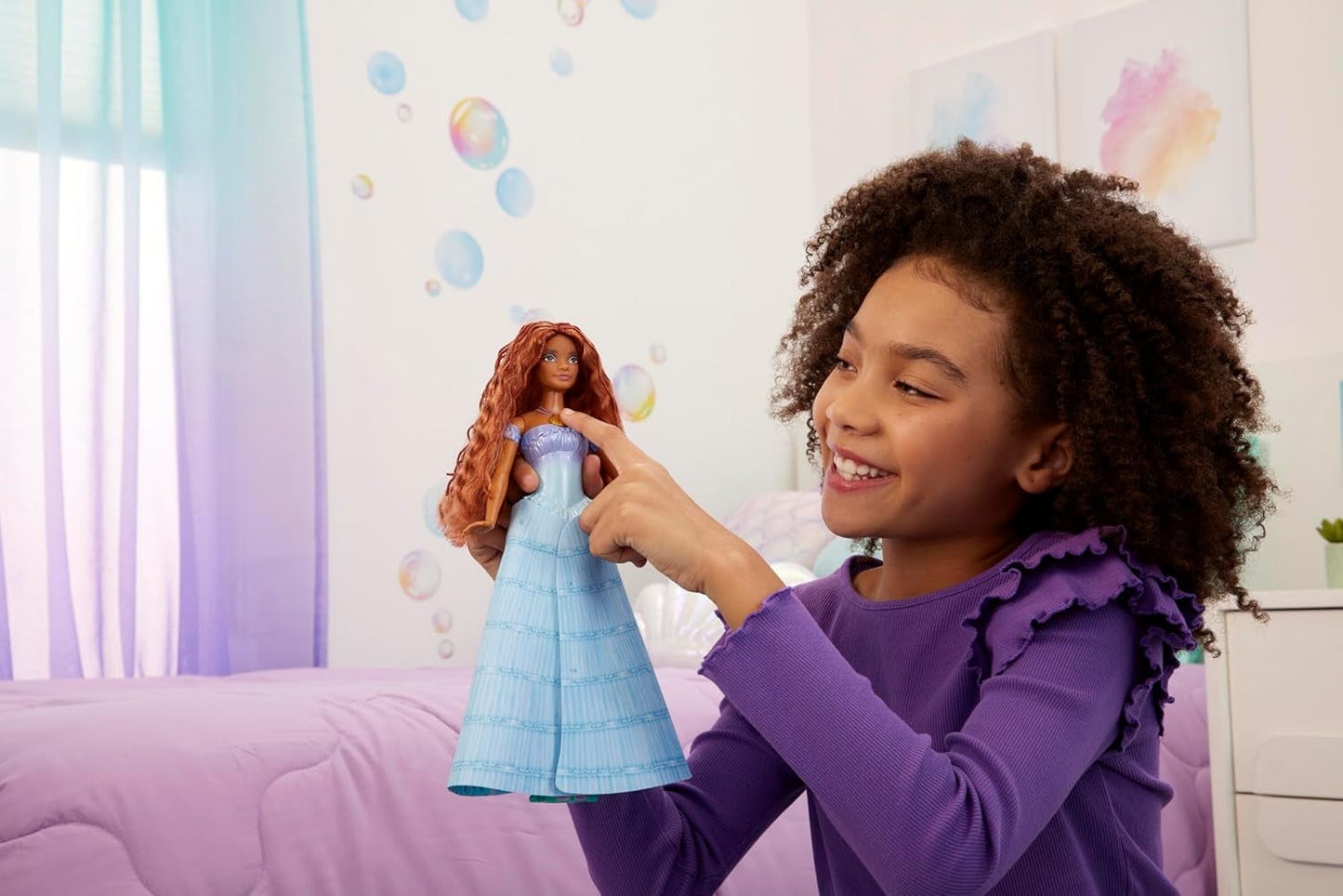 Mattel Disney Princess Ariel Doll, inspirée du film La Petite Sirène, Transformation : Jouet Sirène-Homme, Mobile, Cadeaux Disney, Jouets de 3 ans, HLX13 Naty Shop Dolls