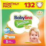 Couches pour bébés sensibles, taille 6, extra large (13-18 kg), 114 couches