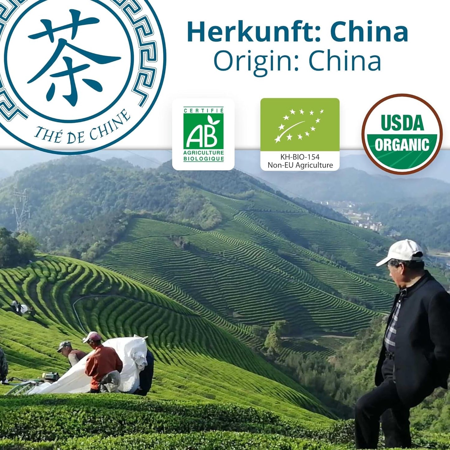 Khla - Thé Oolong Bio 100 G - Thé Bleu - Thé Naturel en Vrac - Thé Asiatique Biologique - En Vrac et Coupé - Tisane et Infusé - Origine Chine