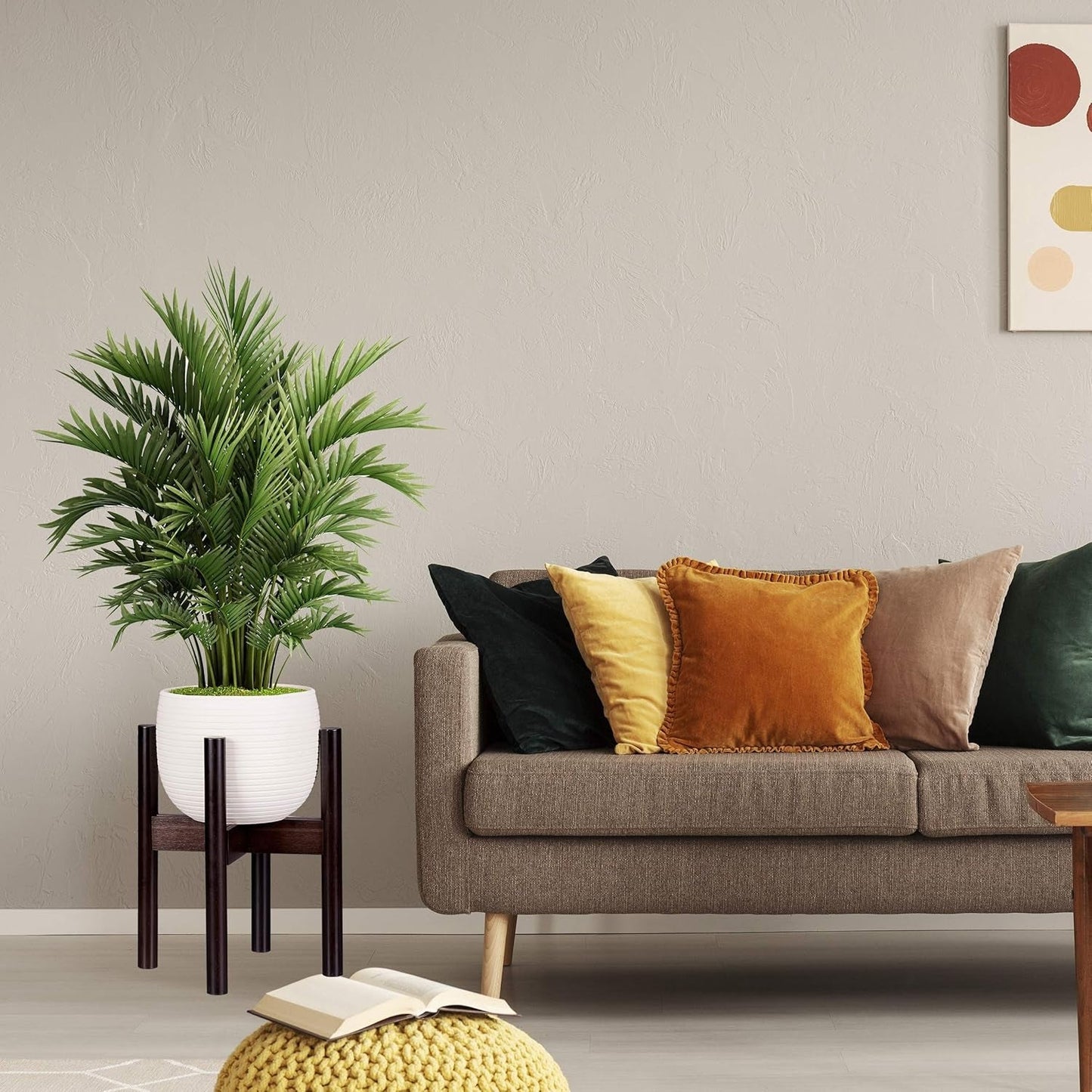 Relaxdays Support à fleurs en bambou, réglable individuellement, pour pots de fleurs jusqu'à 32 cm, support à plantes, H : 35,5 cm, marron, 1 pièce 10028823