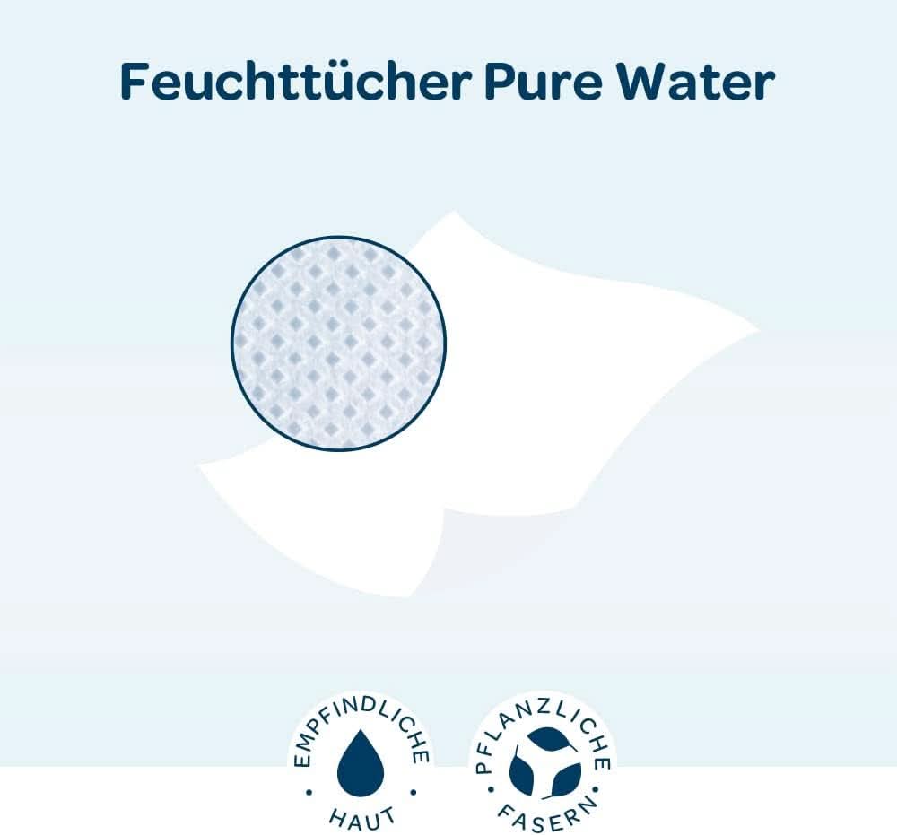 BIOLANE - Feuillage pour bébé avec eau 99,9% - Eau pure - Emballage avec 12 X 48 (576 Feuillage) - Pour Empfindliche Haut - Ab der Geburt - Duftfrei - Wechseln Und Reinigungspflege Naty Shop