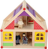 Jouets en bois de marionnettes - Maison de poupée en bois avec meubles et poupées - 11 pièces Dollhouses Naty Shop Default Title