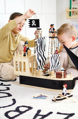 Poupées pirates en bois flexibles Small Foot, 5 pirates et 1 singe, détaillées et flexibles, à partir de 3 ans, 12412