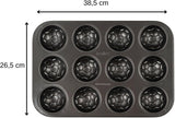 Zenker 12Er Muffinform – Muffinbackblech Für Muffins Und Cupcakes Aus Der Serie Soccer Baking– Hitzebeständiges 12Er Muffinblech Mit Antihaftbeschichtung, Schwarz Moules et plaques pour la pâtisserie Naty Shop