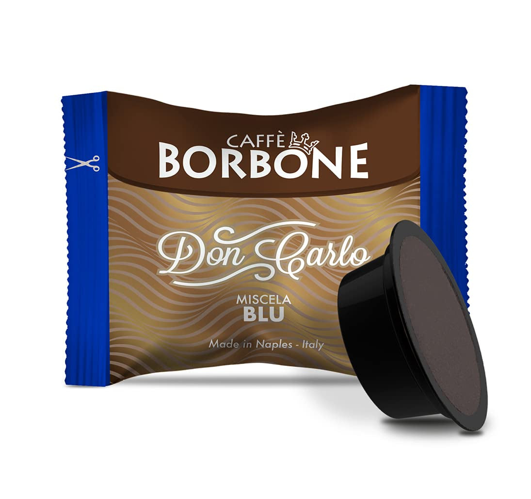 Caffè Borbone Don Carlo Blaue Blend - 50 Kapseln - Compatible avec Lavazza®* A Modo Mio®* Haushalts-Espressomaschinen