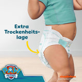 Couches Pampers Baby-Dry Puppy Patrol Edition, taille 6, 164 couches, 13 kg - 18 kg, protection contre les fuites jusqu'à 100 % et confort toute la nuit