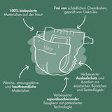 Eco Diapers Eco by Naty Baby Eco Diapers - couches biologiques haut de gamme, respectueuses de l'environnement, fabriquées à partir de matériaux végétaux, idéales pour la peau sensible de bébé (taille 5 - 80 pièces)