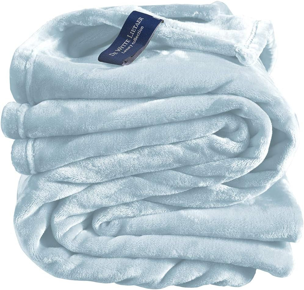 Couverture confortable, polyester, bleu, 150X200 Cm Lits et couvertures De Witte Lietaer Ice Bleu 150X200 Cm
