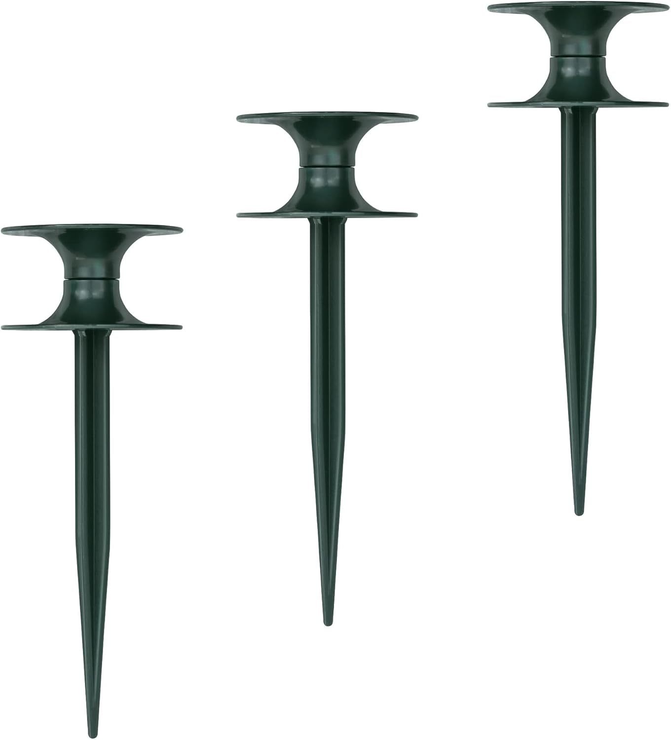 Jeu de 3 guides-tuyaux, vert, 24 x 9 cm | Tuyau d'arrosage et guide-câble avec ancrage au sol | Enrouleur de tuyau pour protéger les parterres de fleurs et les murs de la maison | Enrouleur pour tuyau d'arrosage et câble