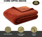 Gözze - Couverture confortable et douce aspect velours côtelé, 1620G/pièce, 150 X 200 Cm - cannelle Lits et Couvertures Besuche den Gözze-Store