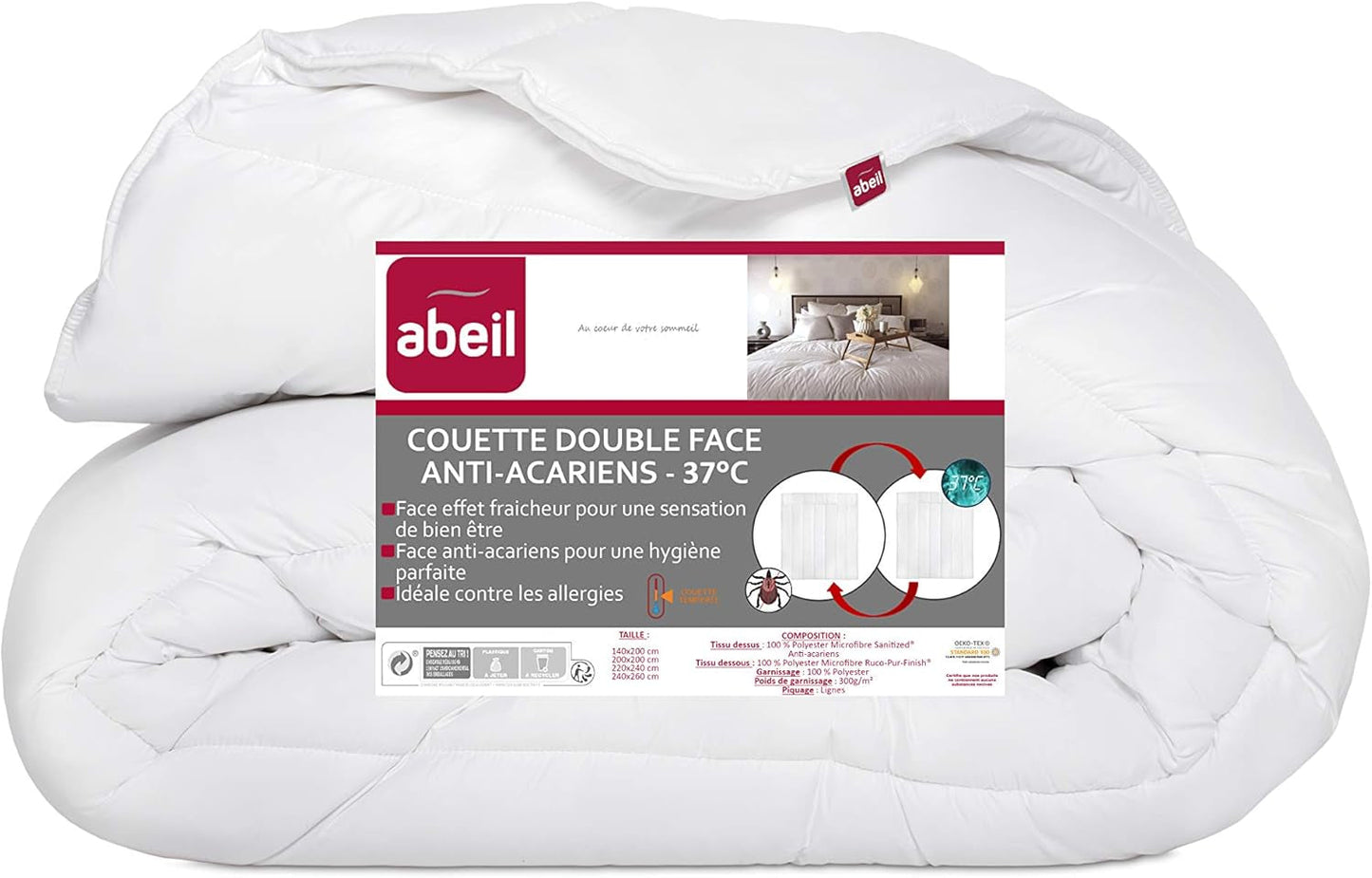 Couette avec protection contre les acariens et la fraîcheur, 140 X 200 Cm Couettes et couettes Naty Shop Titre par défaut