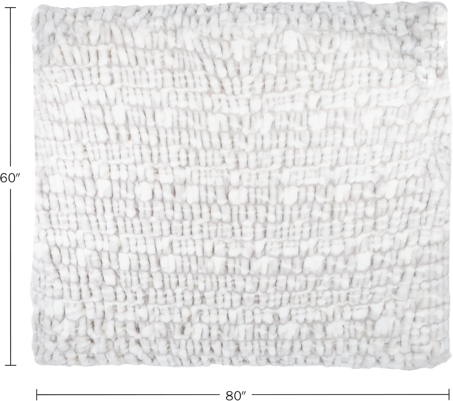 Lavish Home Couverture surdimensionnée en fausse fourrure Gerüschte, 152,4 x 203,2 cm, fausse fourrure jacquard, jeté queen size pour lits et canapés, lits et couvertures gris Lavish Home