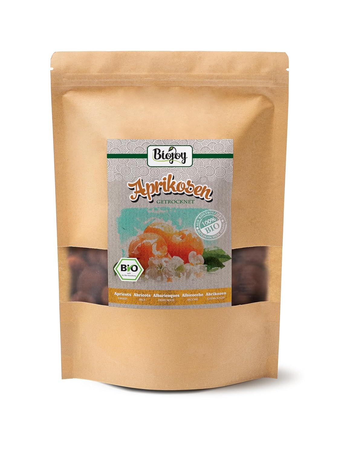 Abricots secs Biojoy (500 g), non sulfurés Produits déshydratés Mon magasin 1 kg (1 colis)