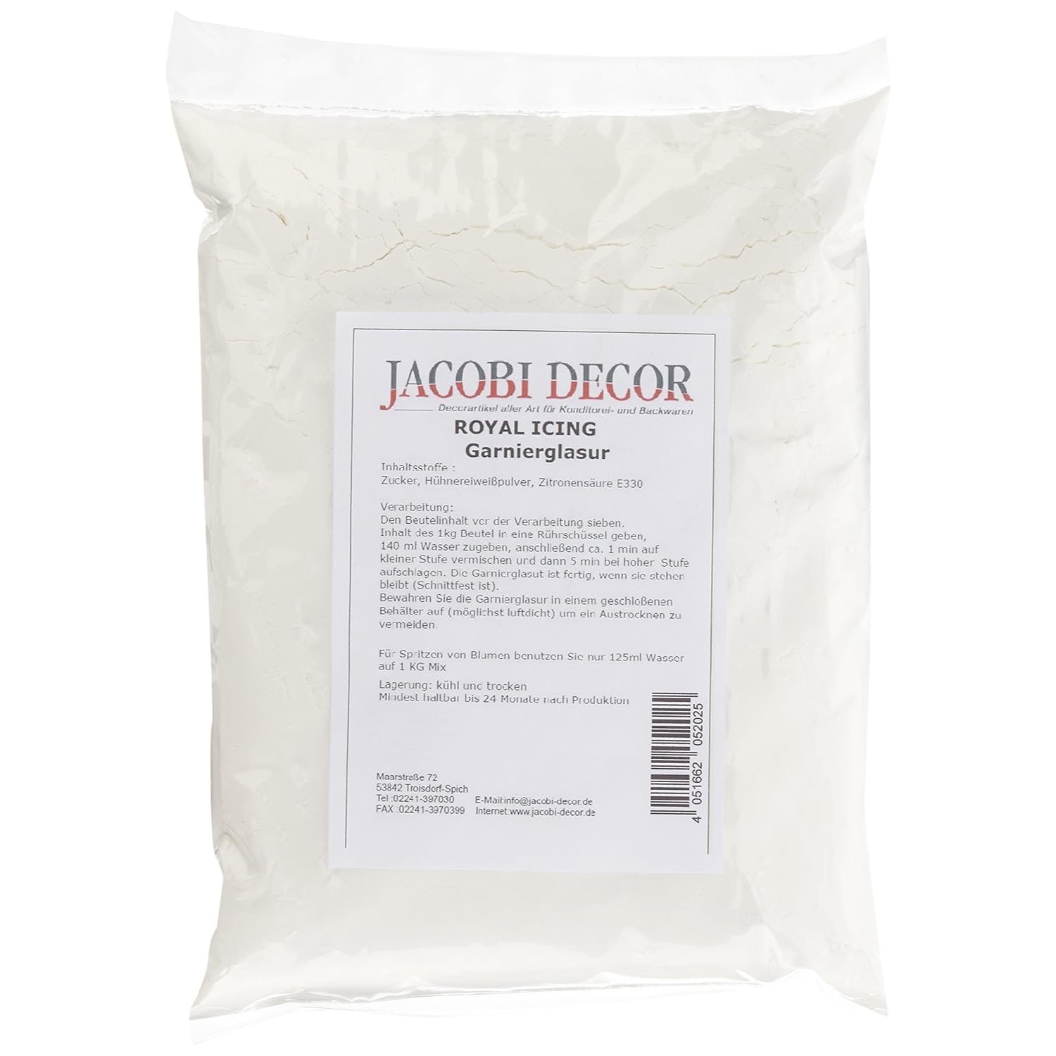 Cake Company Royal Icing 1 paquet (1 x 1000g) I Mélange sec pour décoration de gâteaux de la meilleure qualité I Pour le glaçage et les ridules I Sans gluten I Parfait pour les gâteaux et cupcakes Naty Shop Pâte à sucre