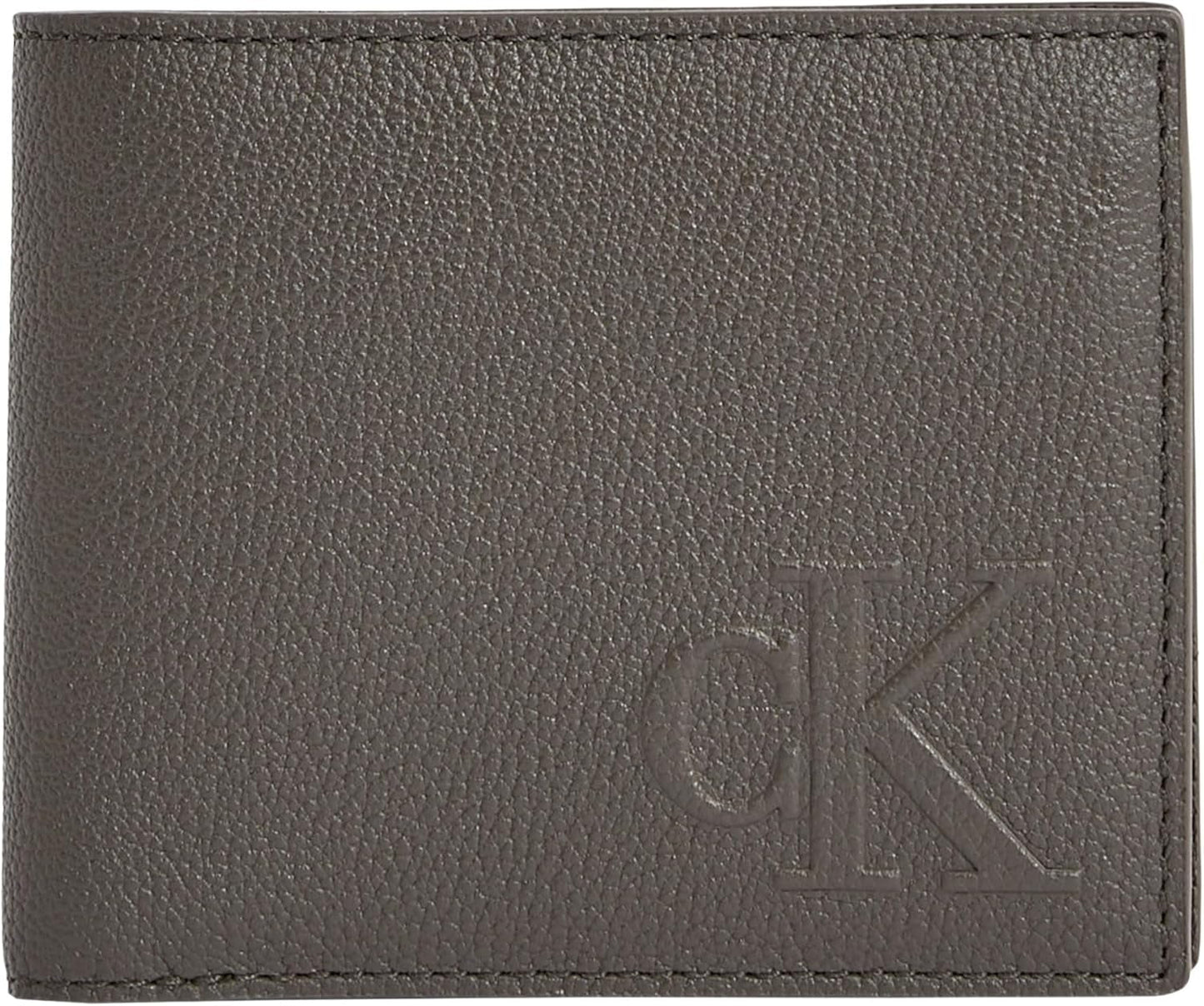 Calvin Klein Sculpted Impression Billfod CC Lv04g1022g Accessoires de voyage Portefeuille à deux volets Portefeuille pour homme Naty Shop Gris (Beluga) Os