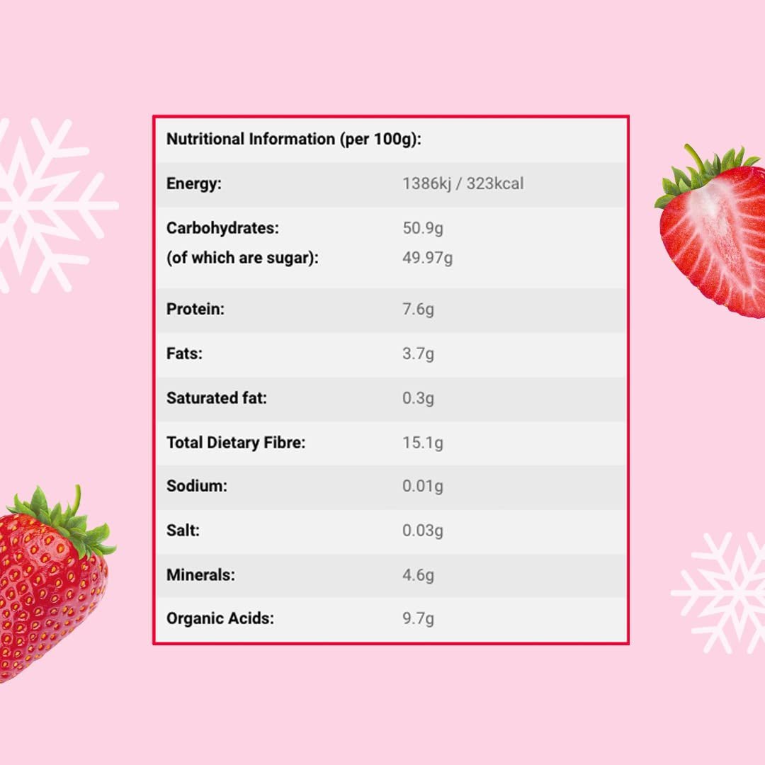 Morceaux de fraises lyophilisées 100g - Fraises lyophilisées Produits déshydratés Naty Shop