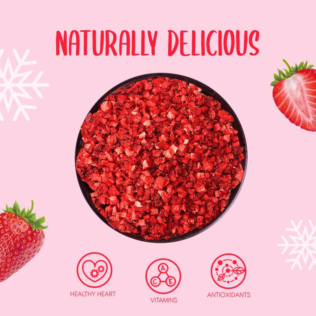 Morceaux de fraises lyophilisées 100g - Fraises lyophilisées Produits déshydratés Naty Shop