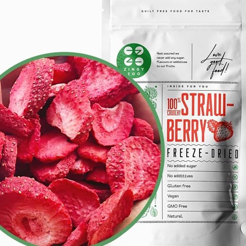 Fraises lyophilisées | Fruits lyophilisés Lyophilisés | Fruits secs sans sucre Fruits secs | Fraises séchées Lyophilisées | Fruits lyophilisés (90g) Produits déshydratés Naty Shop 50G