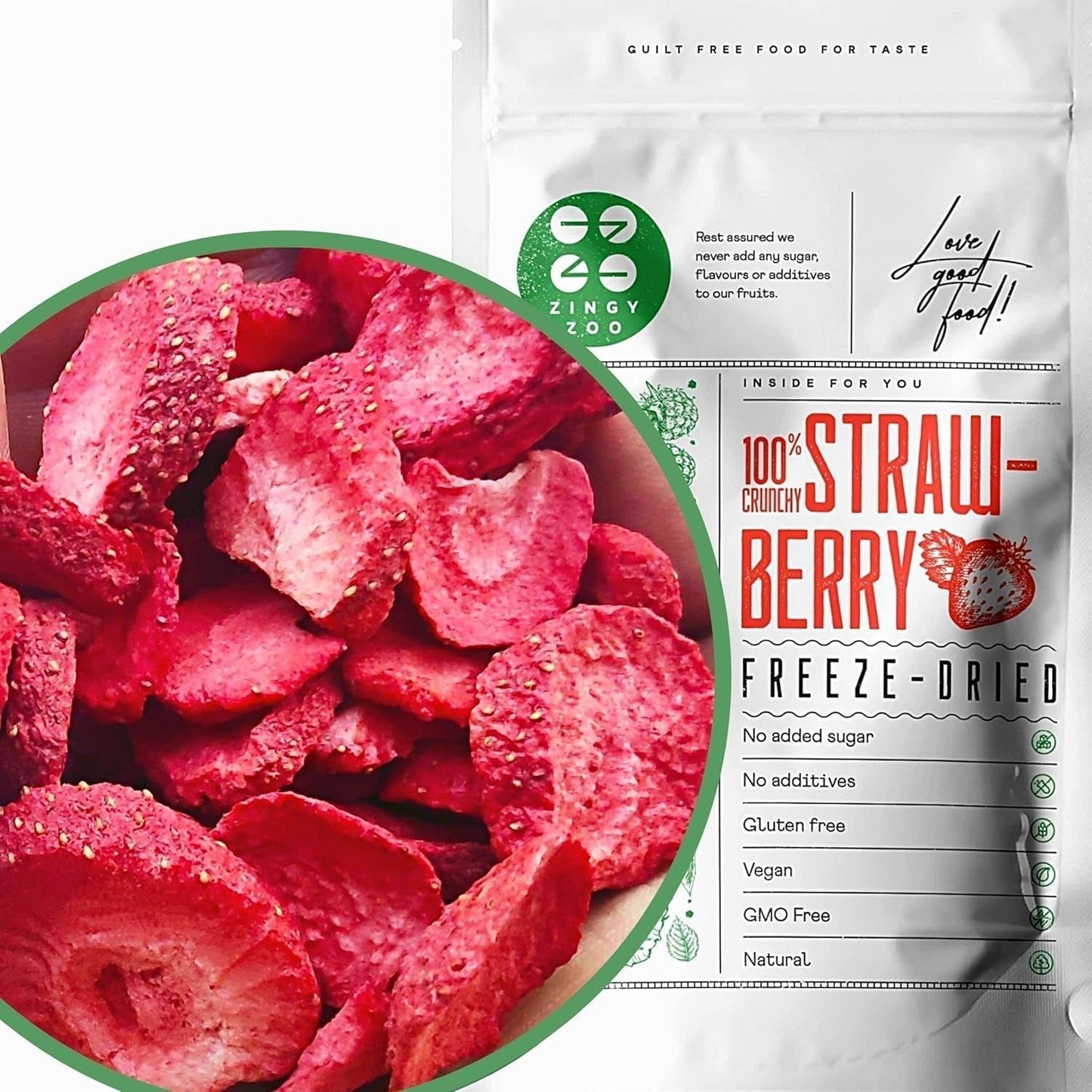 Fraises lyophilisées | Fruits lyophilisés Lyophilisés | Fruits secs sans sucre Fruits secs | Fraises séchées Lyophilisées | Fruits lyophilisés (90g) Produits déshydratés Naty Shop 90G